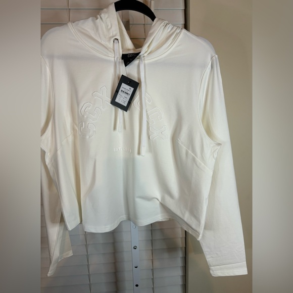 Ivory Cropped Hoodie- Size 16 - Picture 2 of 8